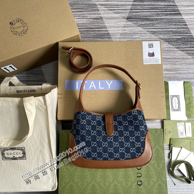Gucci2021新顏色女包 古馳復古牛仔布包 Gucci丹寧系列腋下包 636706  ydg3194